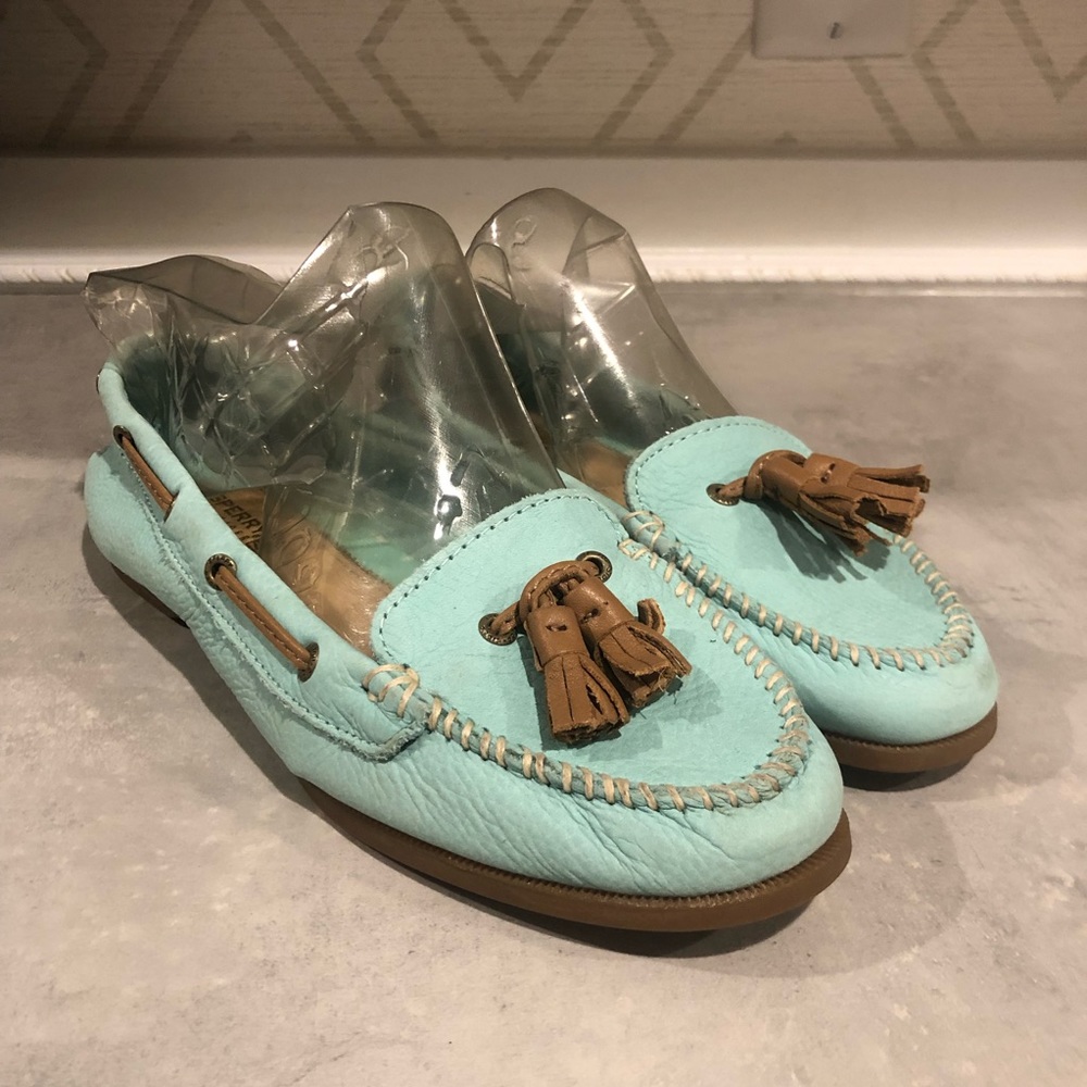 Sperry baby blue slip on womens size 5.5